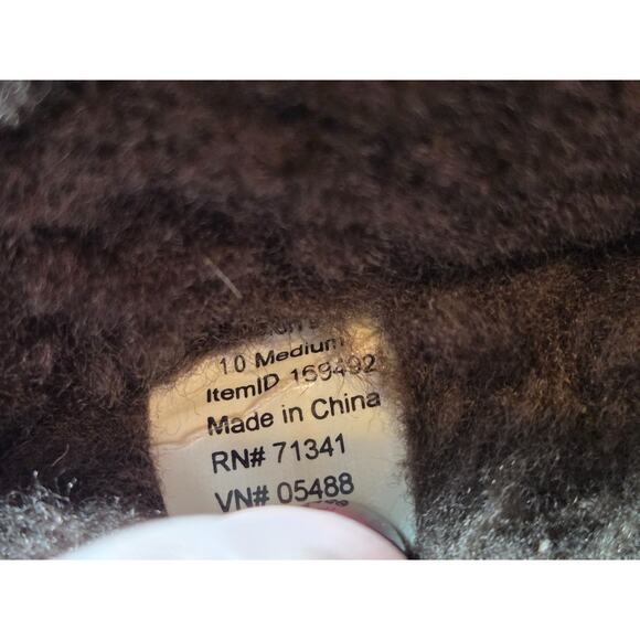 LL Bean ‘Wicked Good” Sheepskin Suede Brown Slip Ons House Slippers Shoes 10M - Picture 6 of 10